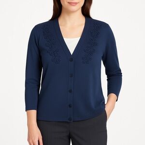 RAFAELLA STUDIO Navy Blue Button Up Casual Jacket Size L